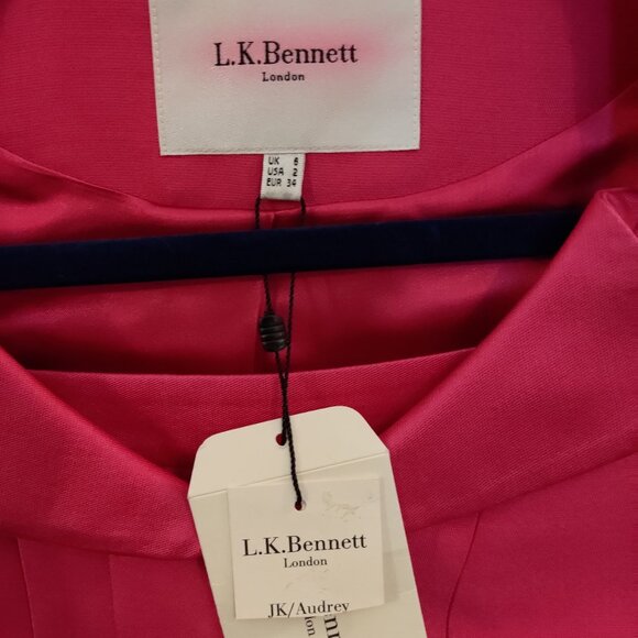 LK Bennett skirt suit - NWT pink jacket & skirt - US2/UK6/EUR34 - silk & wool - Picture 3 of 12